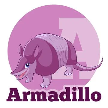 ABC Cartoon Armadillo Stock Illustration