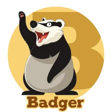 ABC Cartoon Badger Stock Illustration