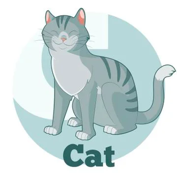 ABC Cartoon Cat Stock Illustration