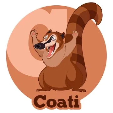 ABC Cartoon Coati Stock Illustration
