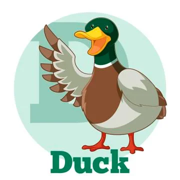 ABC Cartoon Duck Stock Illustration