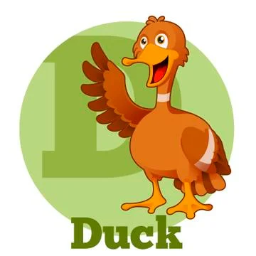 ABC Cartoon Duck Stock Illustration
