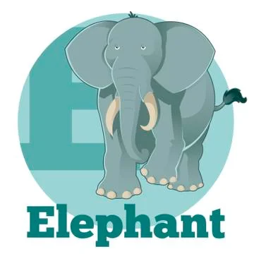 ABC Cartoon Elephant Stock Illustration