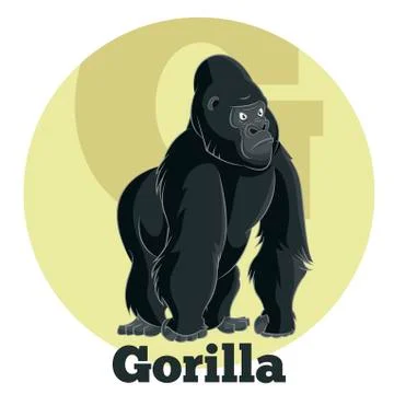 ABC Cartoon Gorilla Stock Illustration