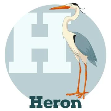 ABC Cartoon Heron Stock Illustration