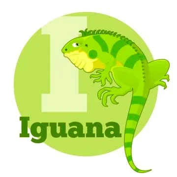 ABC Cartoon Iguana Stock Illustration