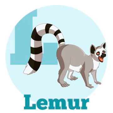 ABC Cartoon Lemur Stock Illustration