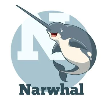 ABC Cartoon Narwhal Stock Illustration