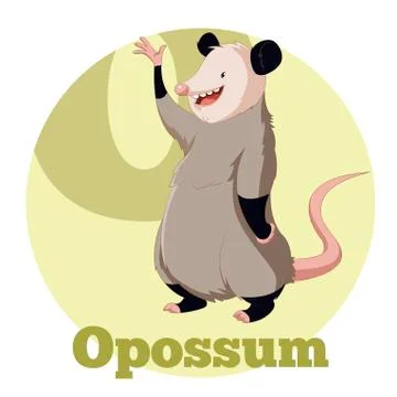 ABC Cartoon Opossum Illustrazione stock
