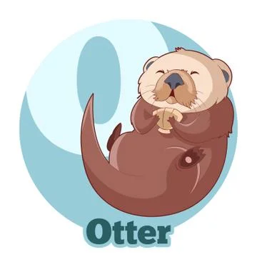 ABC Cartoon Otter Stock Illustration