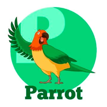 ABC Cartoon Parrot Stock Illustration