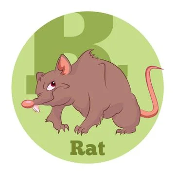 ABC Cartoon Rat Stock Illustration