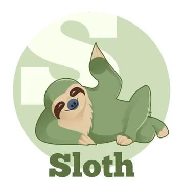 ABC Cartoon Sloth Stock Illustration