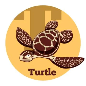 ABC Cartoon Turtle Illustrazione stock