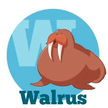 ABC Cartoon Walrus Stock Illustration