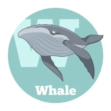 ABC Cartoon Whale Stock Illustration