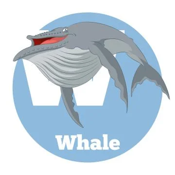 ABC Cartoon Whale Stock Illustration