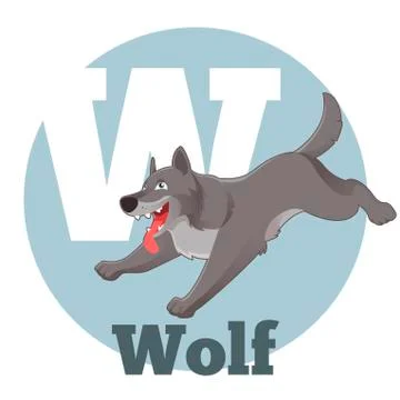 ABC Cartoon Wolf Stock Illustration