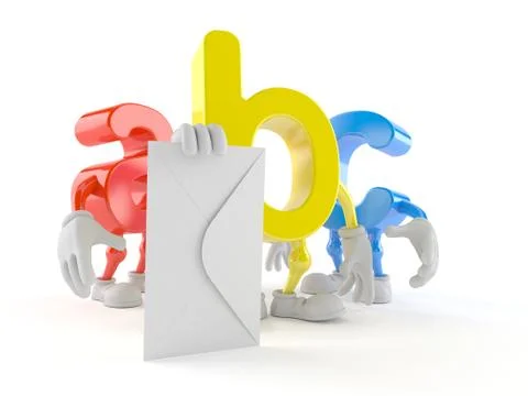 ABC character with envelope Stock Illustration