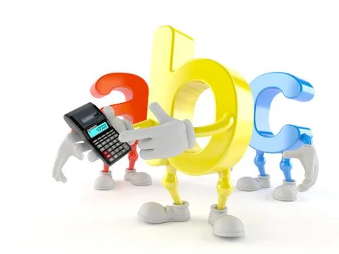 ABC character using calculator Stock Illustration