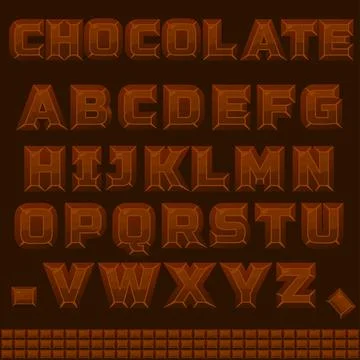 ABC Chocolate alphabet in vector Stock Illustration