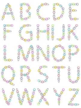 Abc from colored and metallic chain Stock Illustration