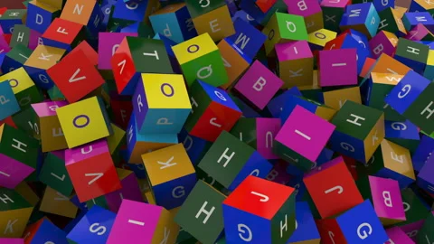 Abc colorful cubes animation. Stock-Footage 132750120