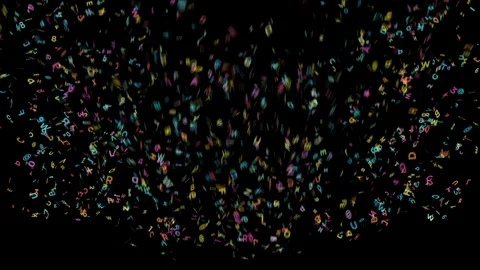 ABC Confetti Explosion Coscade for your School Party. Use Screen mode to overlay Stock Footage 109508003