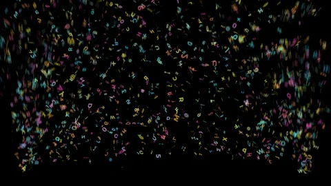 ABC Confetti Explosion Coscade for your School Party. Use Screen mode to overlay Stock Footage 109508072
