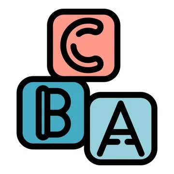 Abc cube icon vector flat Illustrazione stock