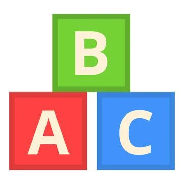 Abc cubes icon cartoon vector. Playing blocks Stock Illustration