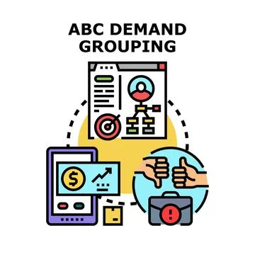 Abc demand grouping managing business analytics strategy Stock Illustration