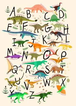 ABC Dinosaurs. Stock Illustration