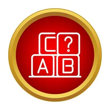 Abc educational blocks icon with question mark Illustrazione stock