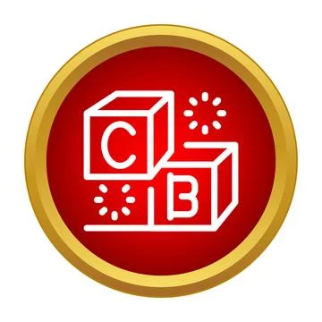 Abc educational blocks learning concept icon Stock Illustration