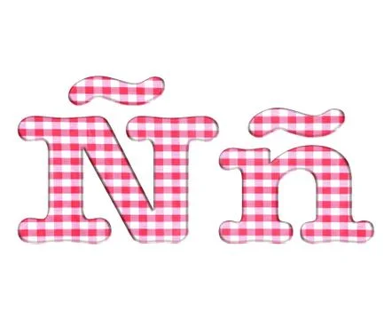 Abc fabric gingham, letter ñ. Stock Illustration