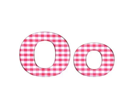 Abc fabric gingham, letter o. Stock Illustration