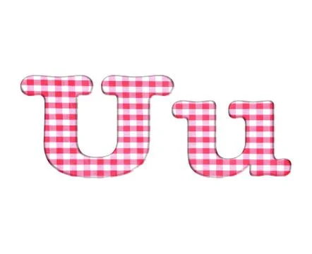 Abc fabric gingham, letter u. Stock Illustration