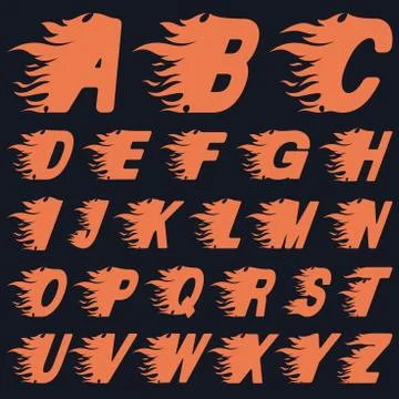 ABC Fire Letters, Vector Illustration Stock Illustration