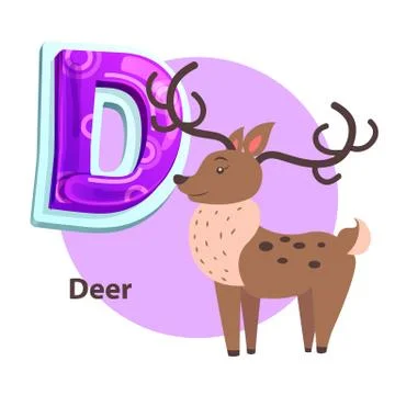 ABC Flashcard with Deer for D Letter Presentation Stock-Illustration