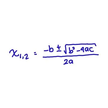 ABC formula. One way to determine the roots of a quadratic equation. Stock Illustration