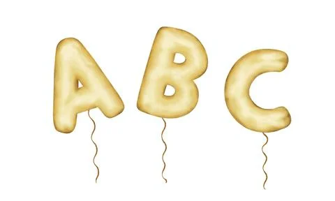 ABC gold balloon Stock Illustration