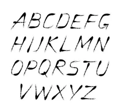 ABC Grunge Painted Thin Letters Stock Illustration