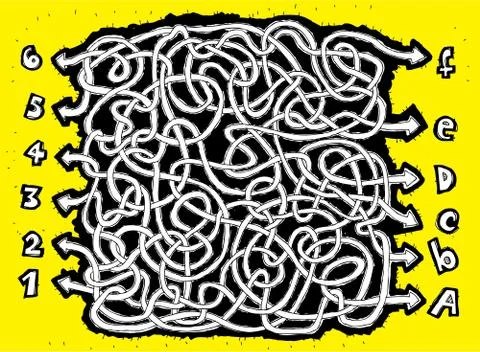 ABC hand-drawn Maze Game Stock Illustration