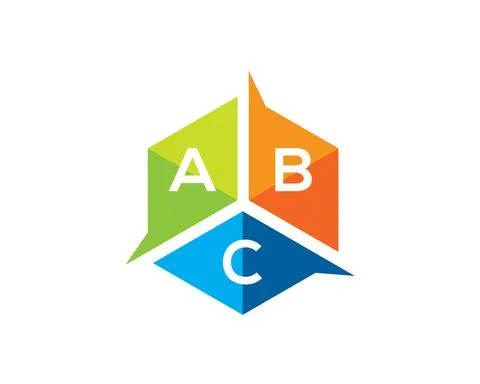 Abc hexagonal block logo Stock Illustration