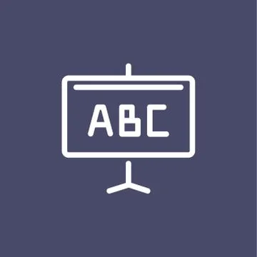 ABC icon alphabet simple flat style outline illustration Stock Illustration