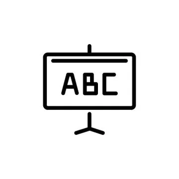 ABC icon alphabet simple flat style outline illustration Stock Illustration