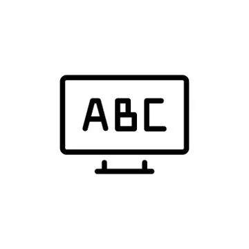 ABC icon alphabet simple flat style outline illustration Stock Illustration