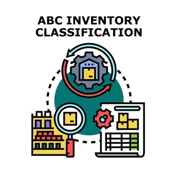 Abc inventory classification managing supply chain optimization Stock Illustration