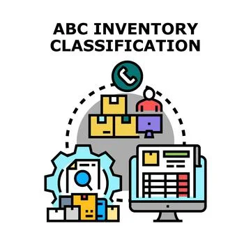 Abc inventory classification system for supply chain management Stock Illustration
